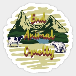 End Animal Cruelty Sticker